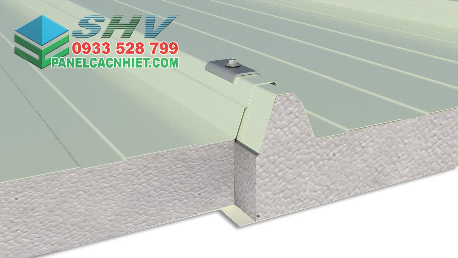 khớp liên kết mái tôn 3 lớp lõi xốp