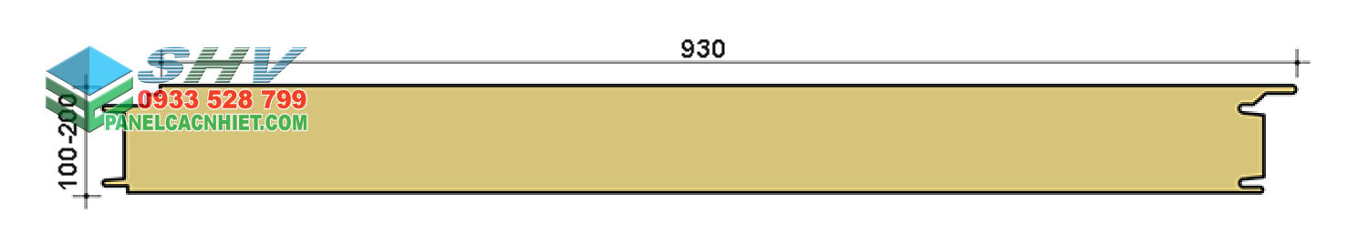 mặt cắt panel glasswool