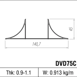 THANH U 2 CÁNH NHÔM 50